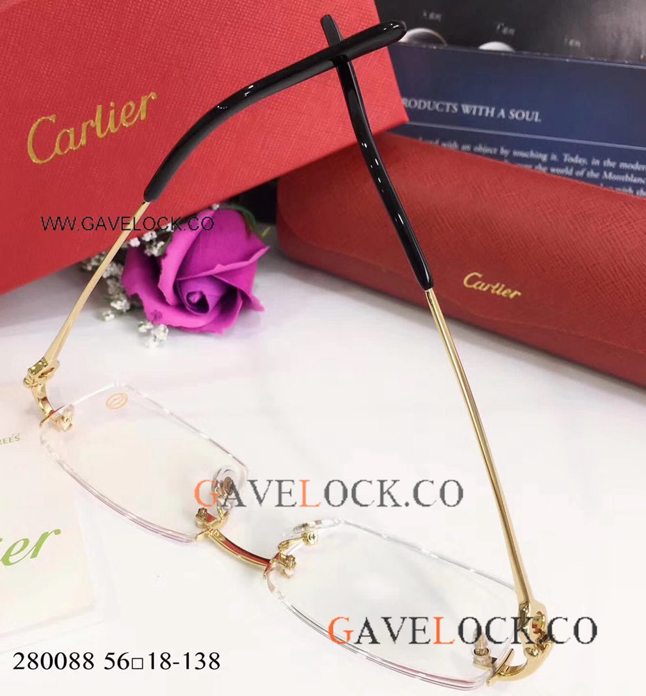 Wholesale Replica Cartier Eyeglasses Gold Frame Fashion Style/Men or Lady